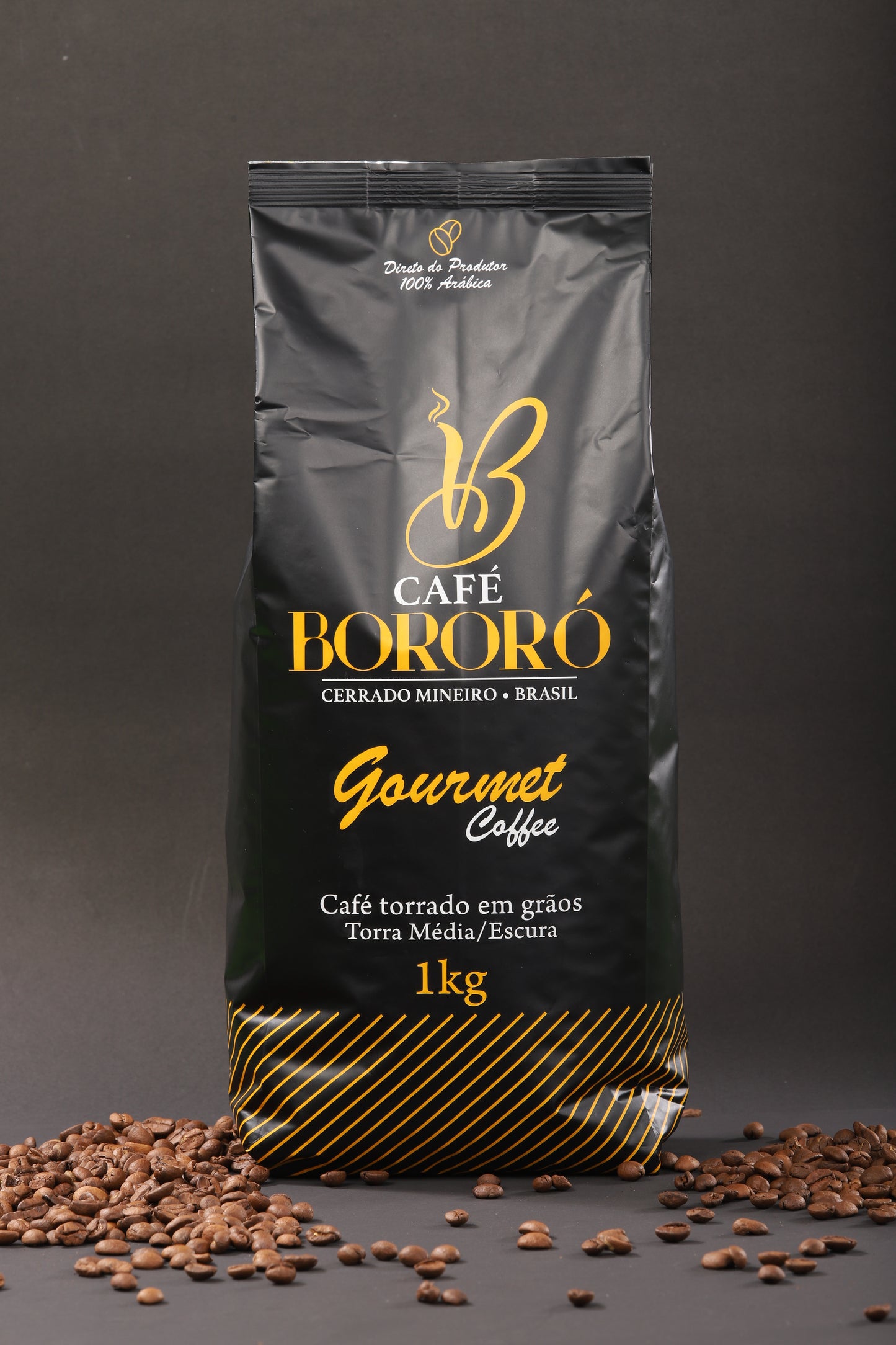 Café Em Grãos Torrado Arábica Gourmet 1kg Café Bororó